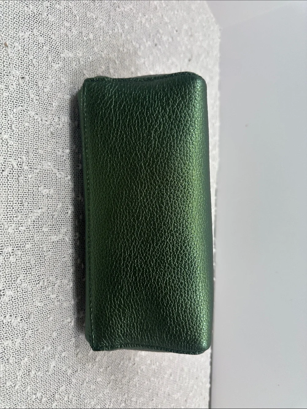 PORTLAND LEATHER GOODS Greench gorgeous Metallic green color Wide Mouth Pouch